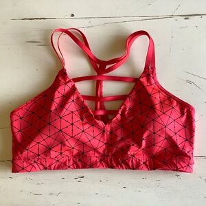 Victoria’s Secret VSX Red Spiderweb Geometric print Sports Bra Large